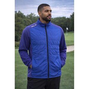 RLX Ralph Lauren Quilted Hooded Stretch Full Zip Hybrid Golf Wool Jacket Mens XL